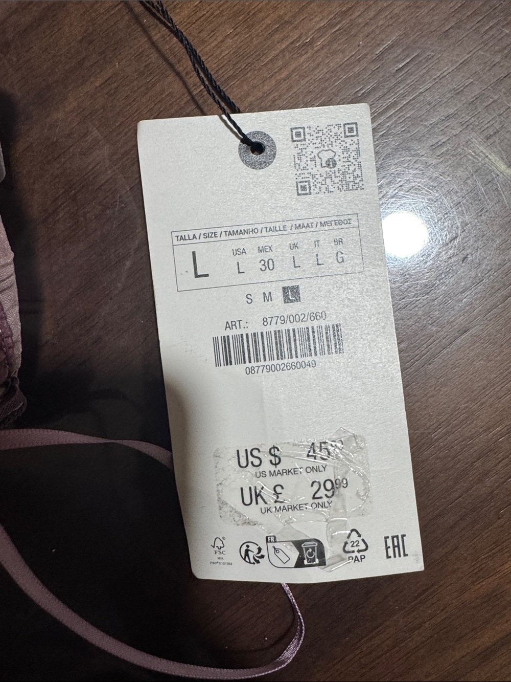 Zara Strapless Tie-Dye Maxi Dress in Mauve and gray - Picture 6 of 7
